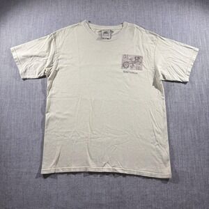 Folklorica Guatemala Shirt Mens Large Beige Lizard Graphic Short Sleeve Tee